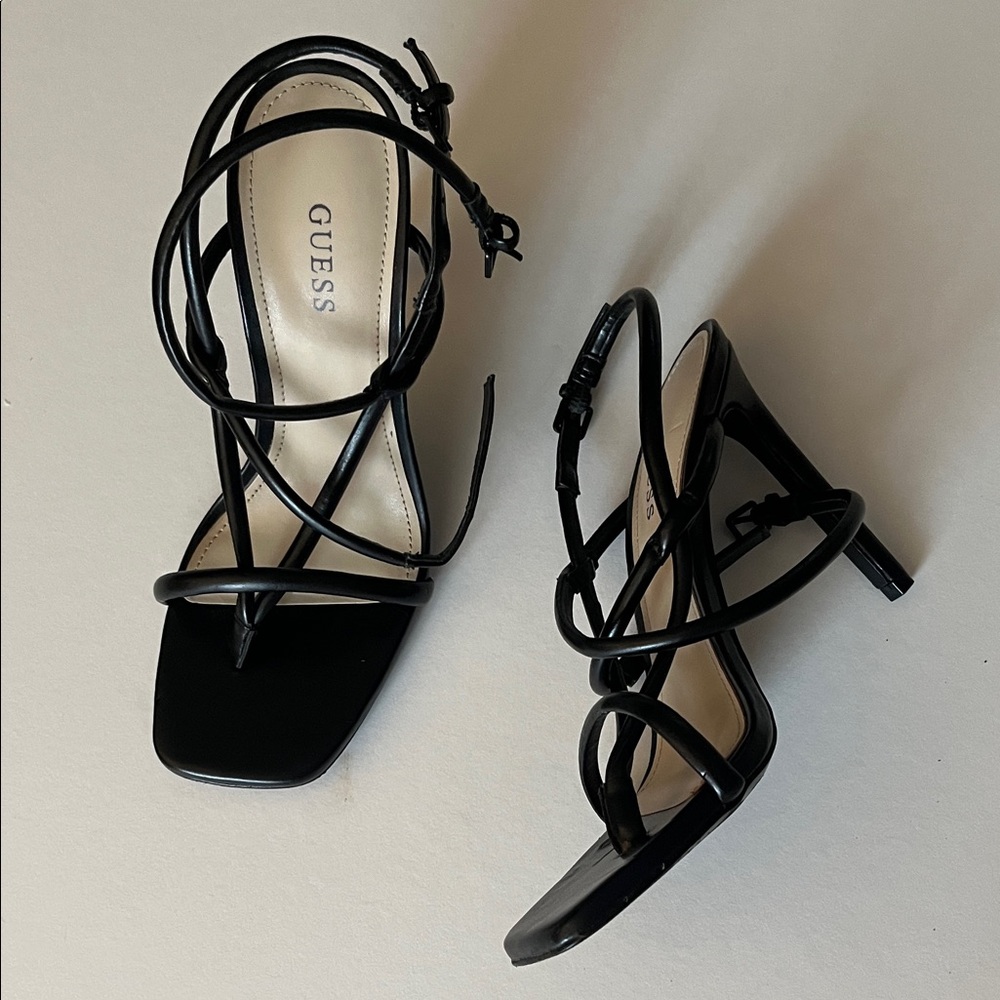 GUESS Elegant Black Strappy Heels